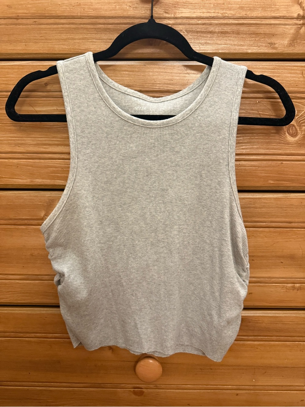 aerie Ribbed Tank Top in Light Gray